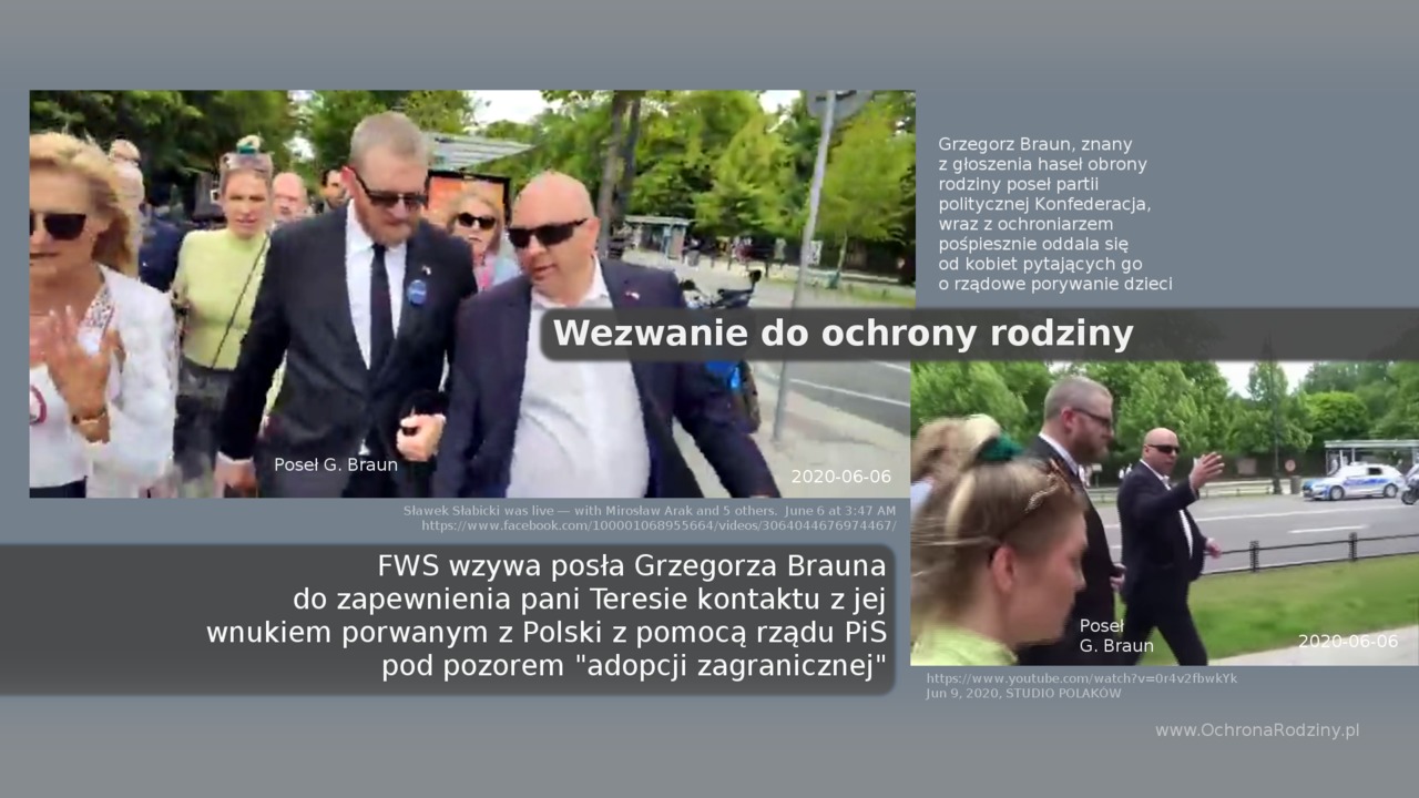 Poseł Grzegorz Braun oddala się pośpiesznie.