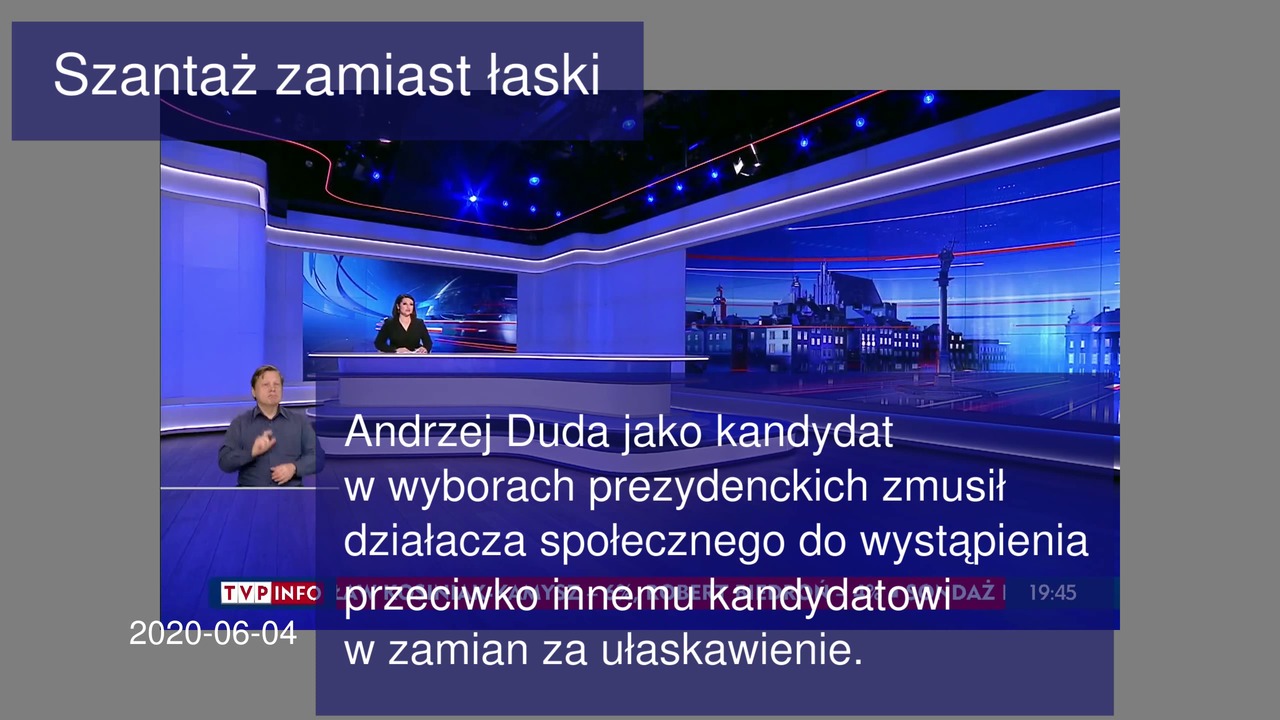 Szantaż zamiast łaski.